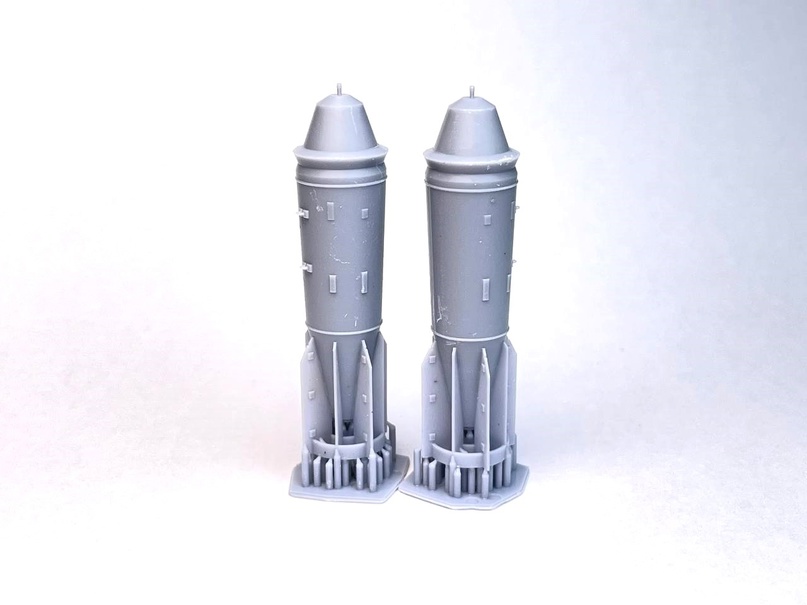 Additions (3D resin printing) 1/48 FAB-3000M54 bombs (2pcs) (Mazhor Models)