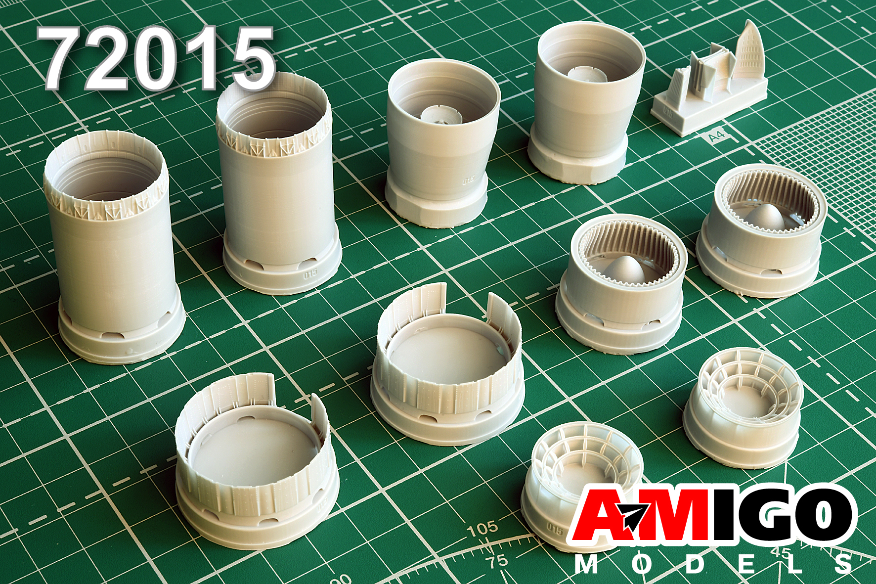 Additions (3D resin printing) 1/72 Jet nozzle of R15B-300 engine MiG-25P/PD/PU (Amigo Models)