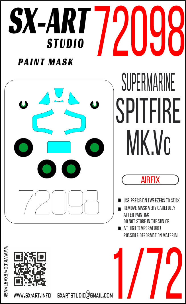 Paint Mask 1/72 Supermarine Spitfire Mk.Vc (Airfix)