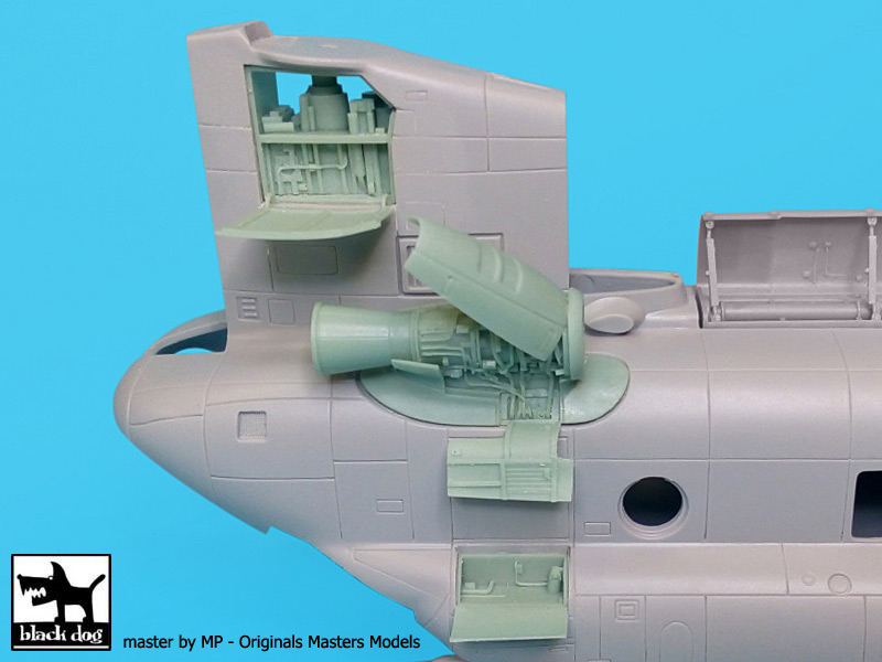 Additions (3D resin printing) 1/72 Boeing CH-47 Chinook engine (designed to be used with Italeri kits)