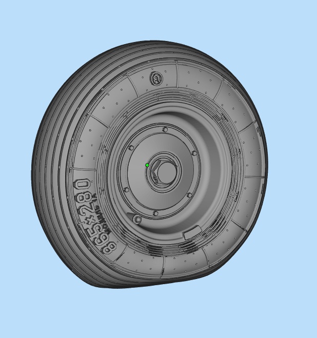 Additions (3D resin printing) 1/48 Mil-8 wheels (straight, under load) type3 (KepModels) 