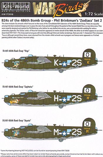 Decal 1/72 Consolidated B-24H Liberator 834th BS (set 2) (Kits-World)