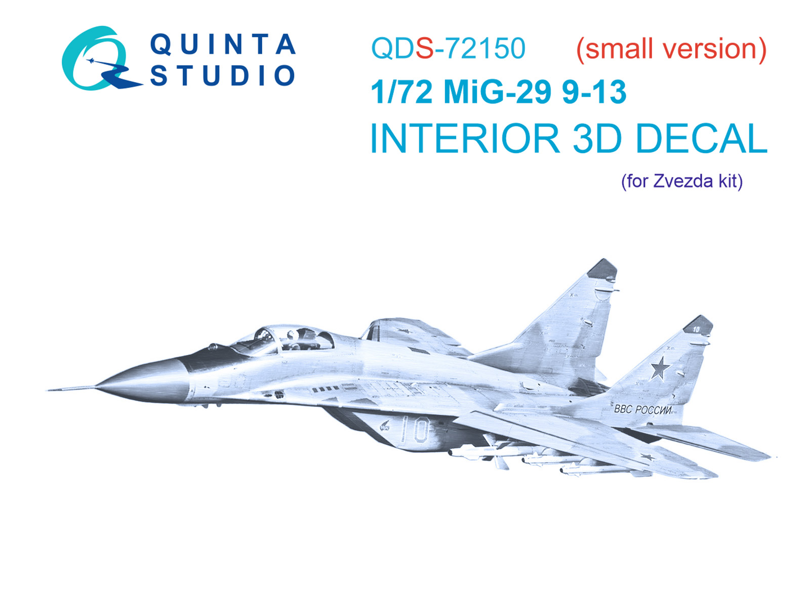 Mig-29 9-13 3D-Printed & coloured Interior on decal paper (7278 Zvezda)