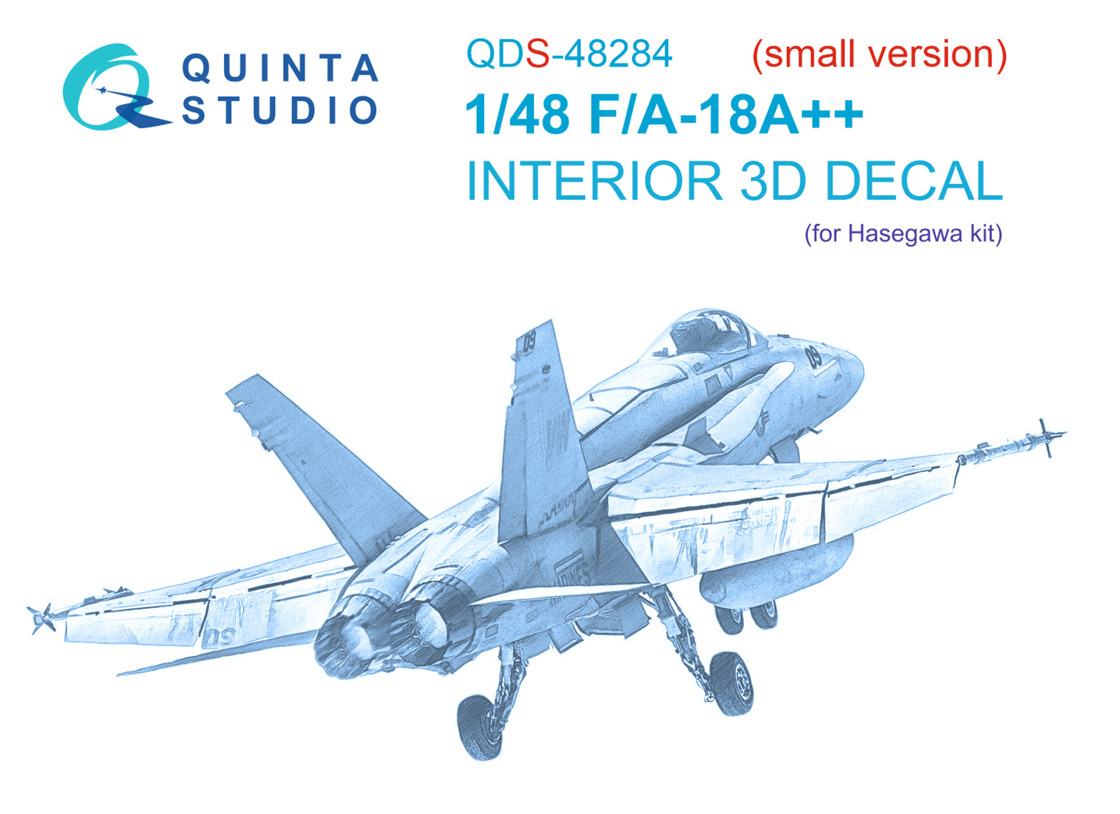 F/A-18A++ 3D-Printed & coloured Interior on decal paper (Hasegawa) (Small version)