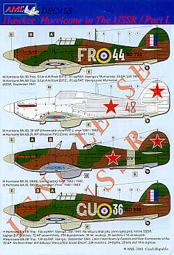 Decal 1/72 Hawker Hurricanes in Soviet service Pt 1 (4) (AML)