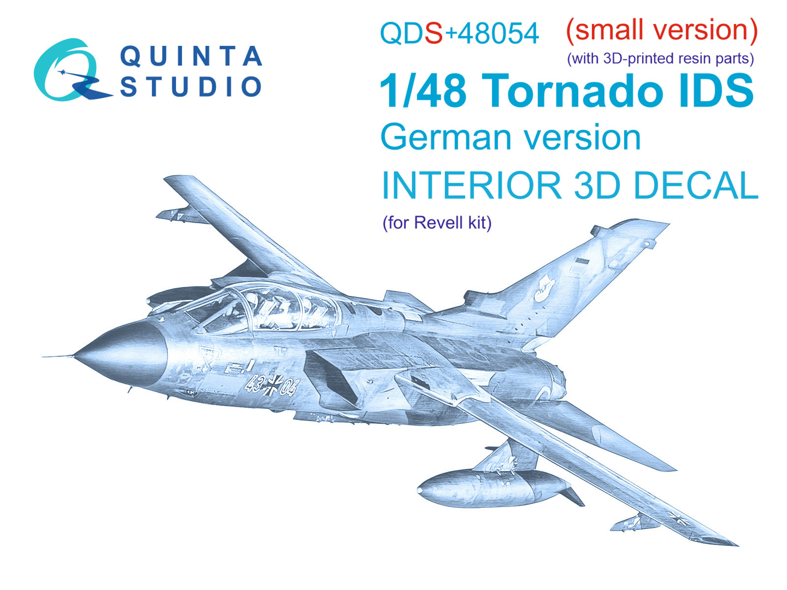 Tornado IDS German 3D-Printed & coloured Interior on decal paper (Revell) (small version) (with 3D-printed resin parts)