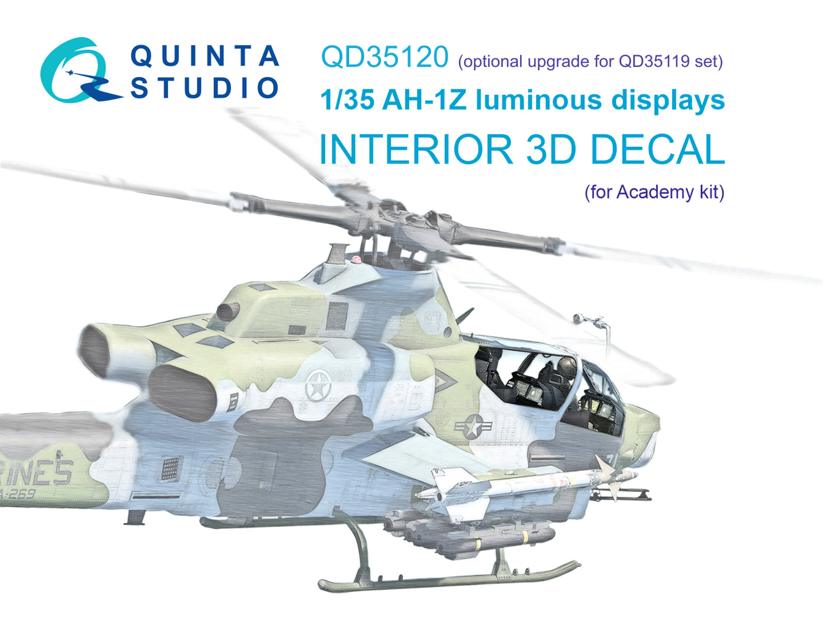AH-1Z luminous displays for QD+35119/QDS-35119 sets (Academy)