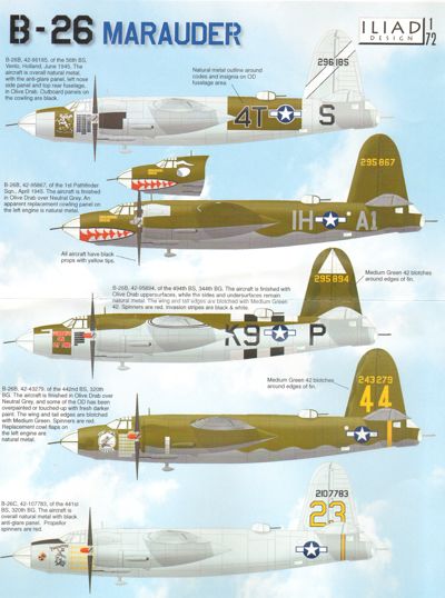 Decal 1/72 Martin B-26B Marauder (5) (Iliad Design)