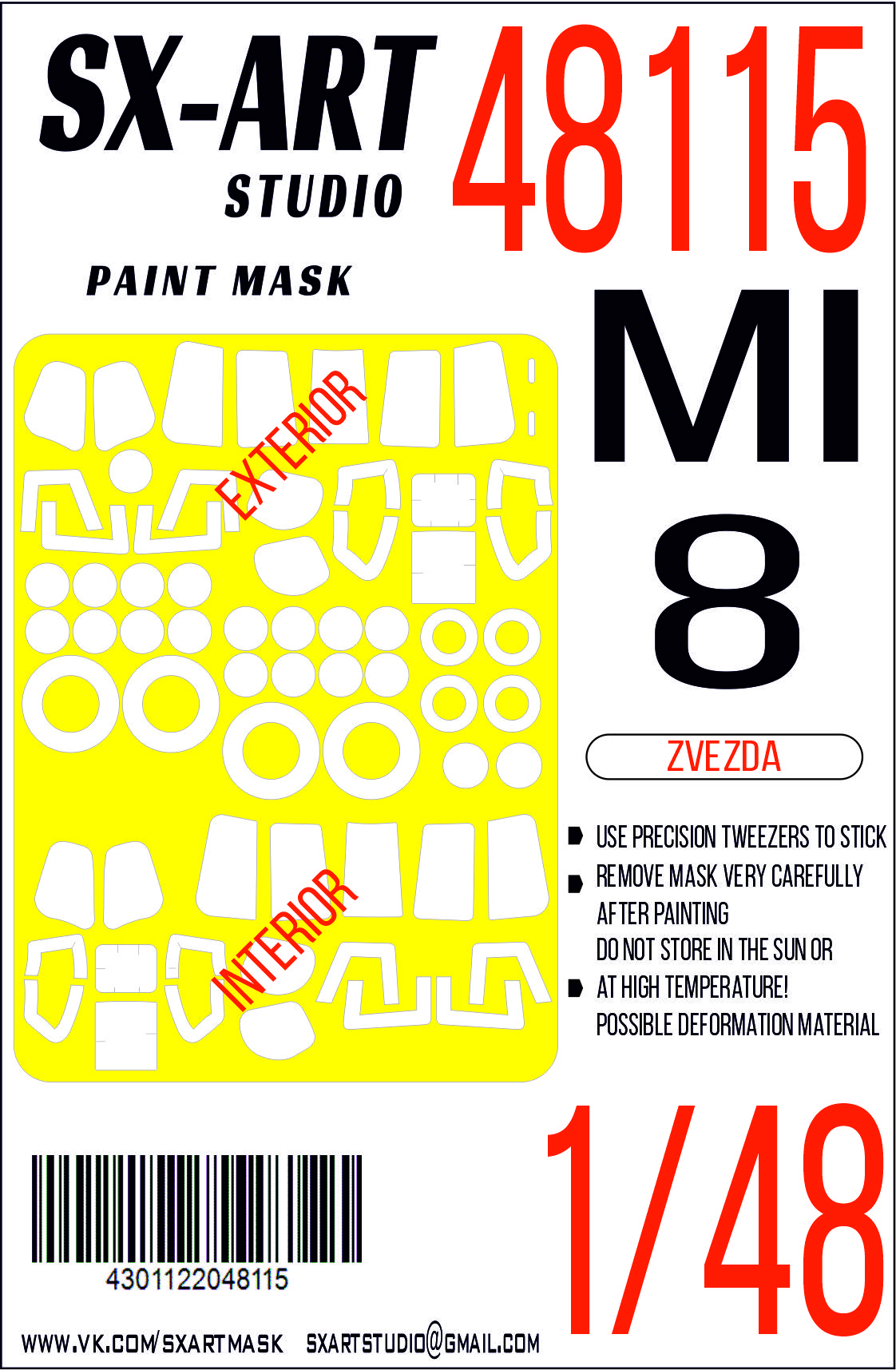 Paint Mask 1/48 Mi-8 (Zvezda)