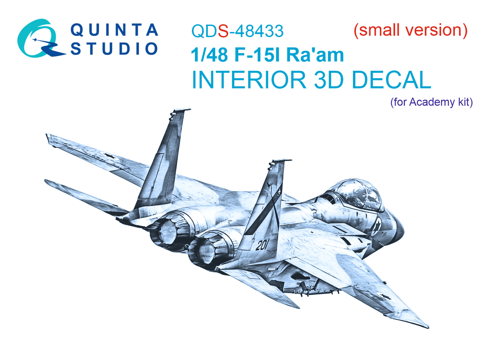 F-15I 3D-Printed & coloured Interior on decal paper (Academy) (Small version)