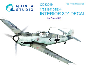 Bf 109E-4 3D-Printed & coloured Interior on decal paper (for Eduard kit)