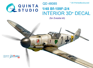  Bf 109F-2/F-4 3D-Printed & coloured Interior on decal paper (for Zvezda kit)