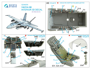 3D Декаль интерьера кабины F/A-18E (HobbyBoss)