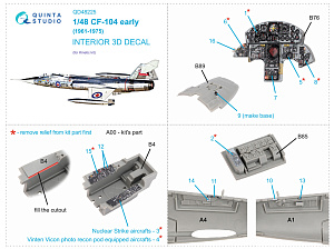 CF-104 Early 3D-Printed & coloured Interior on decal paper (Kinetic)