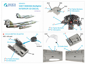 3D Декаль интерьера кабины F-104S/ASA (Kinetic)