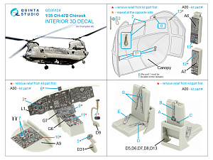 CH-47D 3D-Printed & coloured Interior on decal paper (Trumpeter)