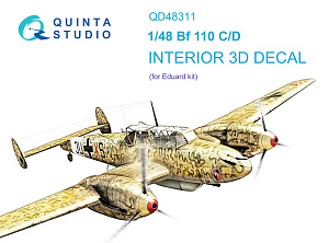 3D Декаль интерьера кабины Bf 110C/D (Eduard)