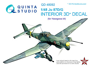 Ju 87D/G  3D-Printed & coloured Interior on decal paper (for Hasegawa kit)