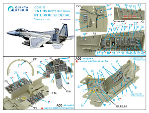 3D Декаль интерьера кабины F-15C Early/F-15A/F-15J early (Tamiya)