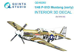 P-51D Early 3D-Printed & coloured Interior on decal paper (Airfix)