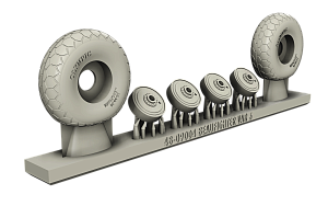 Additions (3D resin printing) 1/48 BRISTOL BEAUFIGHTER Wheels under load v3 (RESArm)