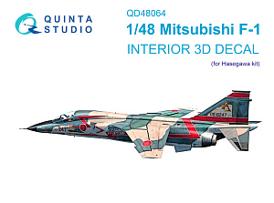 Mitsubishi F-1 3D-Printed & coloured Interior on decal paper (Hasegawa)