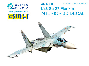 Su-27 3D-Printed & coloured Interior on decal paper (for GWH kit)