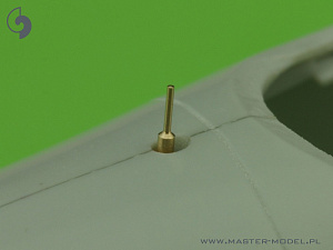 Aircraft detailing sets (brass) 1/32 Heinkel He-162-2 Salamander - armament and detail set (MG 151 barrel tips, nose gear indicator and Pitot Tube) (designed to be used with Revell kits) 