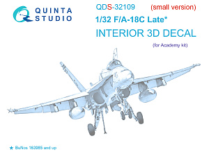 3D Декаль интерьера кабины F/A-18C Late (Academy) (малая версия)