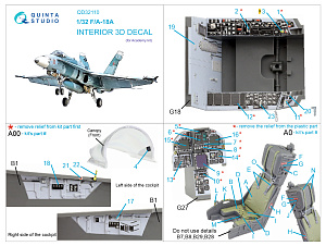 3D Декаль интерьера кабины F/A-18A (Academy)