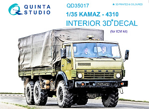 KAMAZ 4310 3D-Printed & coloured Interior on decal paper (for ICM kit)