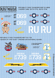 Decal 1/48 REPUBLIC F-105 THUNDERCHIEF (Kits-World) 