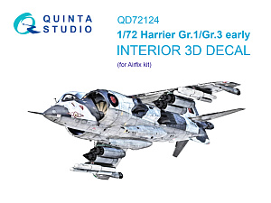Harrier Gr.1/Gr.3 early 3D-Printed & coloured Interior on decal paper (Airfix)