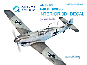 Bf 109C/D 3D-Printed & coloured Interior on decal paper (for Modelsvit kit)