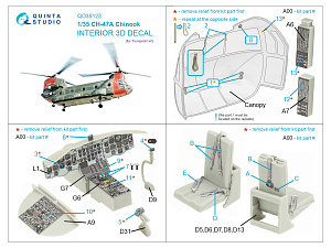CH-47A 3D-Printed & coloured Interior on decal paper (Trumpeter)