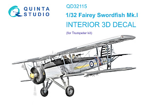 Fairey Swordfish Mk.I 3D-Printed & coloured Interior on decal paper (Trumpeter)
