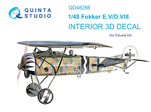 Fokker EV-DVIII 3D-Printed & coloured Interior on decal paper (Eduard)