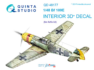 Bf 109E 3D-Printed & coloured Interior on decal paper (for Airfix kit)