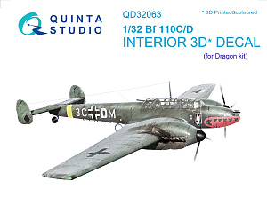  3D Декаль интерьера кабины Bf 110C/D (для модели Dragon)