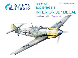 Bf 109E-4 3D-Printed & coloured Interior on decal paper (for Cyber-hobby/Dragon kit)