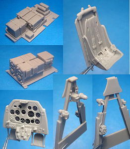 Additions (3D resin printing) 1/32 P-51A Mustang Cockpit Set (HOB kit) (Vector) 