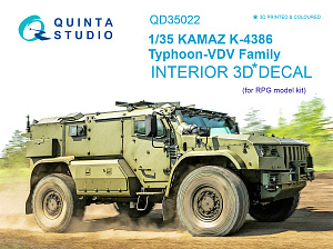 KAMAZ K-4386 Typhoon VDV family 3D-Printed & coloured Interior on decal paper (for RPG-model kit)