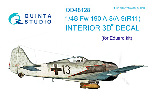 Fw 190 A-8/A-9 (R11) 3D-Printed & coloured Interior on decal paper (for Eduard kit)