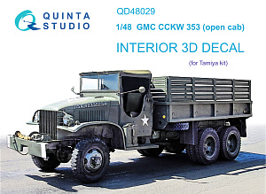 3D Декаль интерьера GMC CCKW 353 (open cab) (Tamiya)