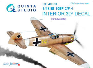 Bf 109F-2/F-4 3D-Printed & coloured Interior on decal paper (for Eduard kit)