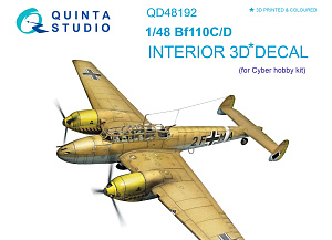 Bf 110C/D 3D-Printed & coloured Interior on decal paper (for Cyber-hobby kit)