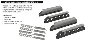 Additions (3D resin printing) 1/72 Messerschmitt Me-410A-1/U-2 exhaust stacks 3D-Printed 1/72 (designed to be used with Airfix kits)