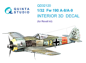 3D Декаль интерьера кабины Fw 190 A-8/A-9 (Revell)