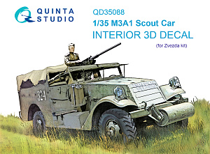  M3A1 Scout 3D-Printed & coloured Interior on decal paper (Zvezda)