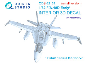 F/A-18D Early 3D-Printed & coloured Interior on decal paper (Academy) (Small version)